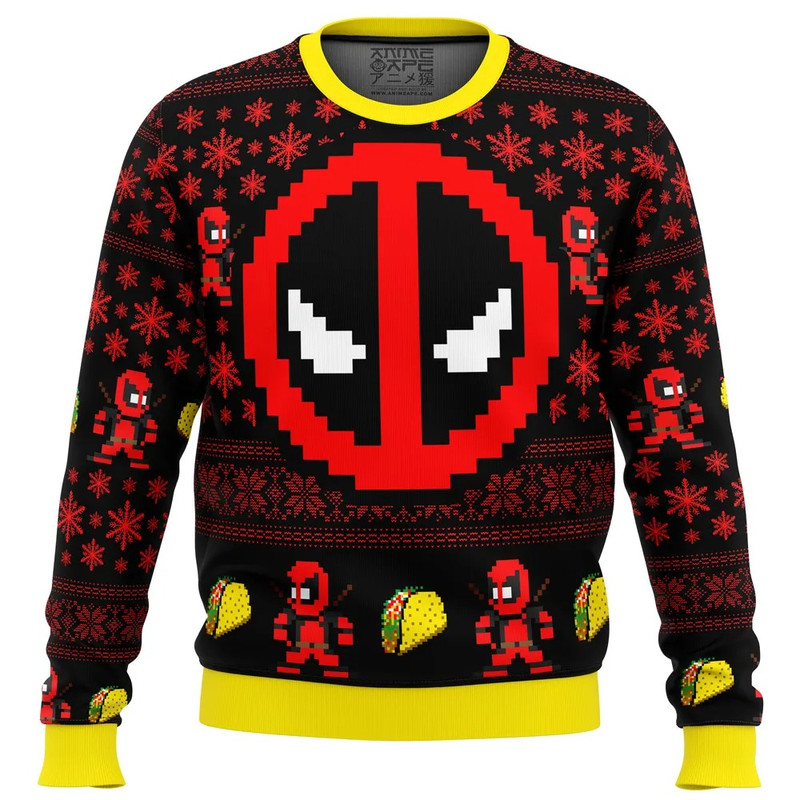 Deadpool All Over Print Hoodie 3D Zip Hoodie 3D Ugly Christmas Sweater 3D Fleece Hoodie