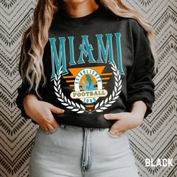 vintage miami football sweatshirt, retro miami football crewneck, gift for miami sports fan, miami florida sweater, vint