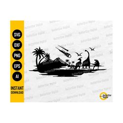dinosaur extinction svg | extinct meteor meteorite fossil prehistory comet | cricut cut file printable clipart vector digital dxf png eps ai