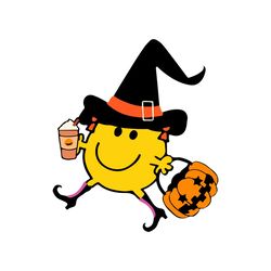 Little Miss Halloween Queen Smiley Witches Logo SVG