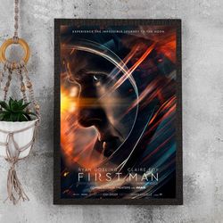 First Man Movie Poster - Waterproof Canvas Film Poster - Movie Wall Art - Movie Poster Gift - Size A4 A3 A2 A1 - Unframe