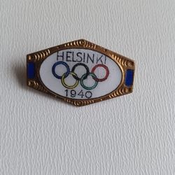 Helsinki 1940 Cancelled Olympic Games Pin Badge Vintage Rarity