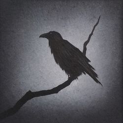 black crow oil painting