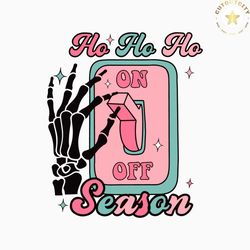 retro christmas ho ho ho season skeleton hand svg file