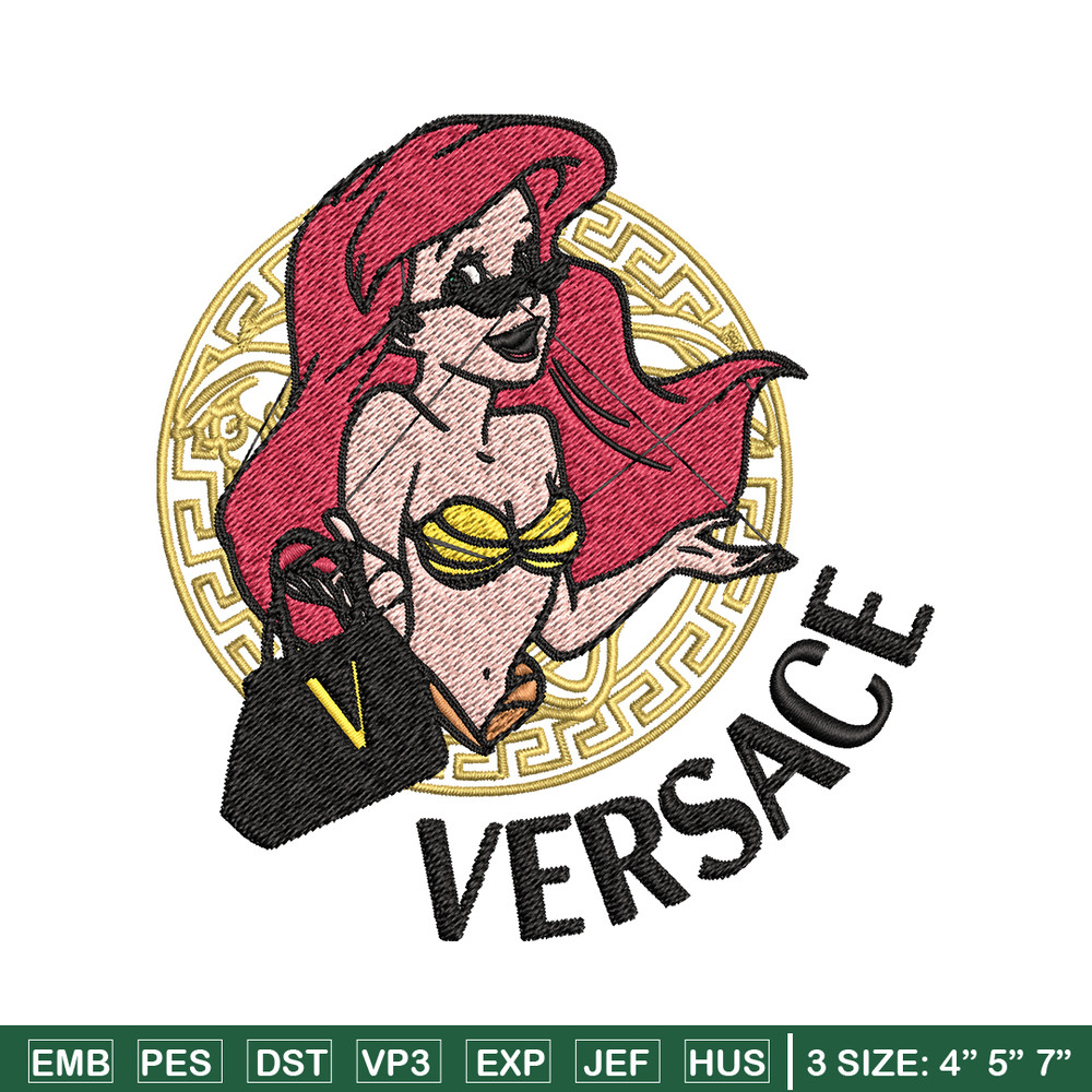 Ariel Versace Disney Princes Embroidery design, Disney Embroidery, cartoon design, Embroidery File, Instant download..jpg