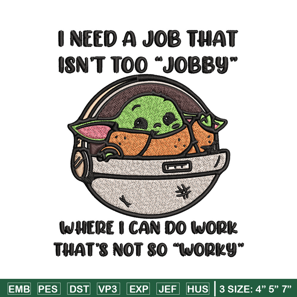 Baby yoda Embroidery design, Baby yoda Embroidery, cartoon design, Embroidery File, cartoon shirt, Digital download..jpg