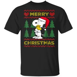 peanuts snoopy merry christmas ugly sweater t-shirt