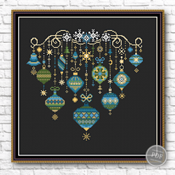 Christmas Cross stitch pattern, Garland 4 cross stitch, Christmas embroidery, Modern embroidery, PDF 386