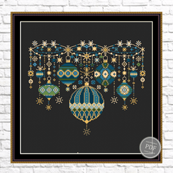 Christmas Cross stitch pattern, Garland 2 cross stitch, Christmas embroidery, Modern embroidery, Instant PDF 387