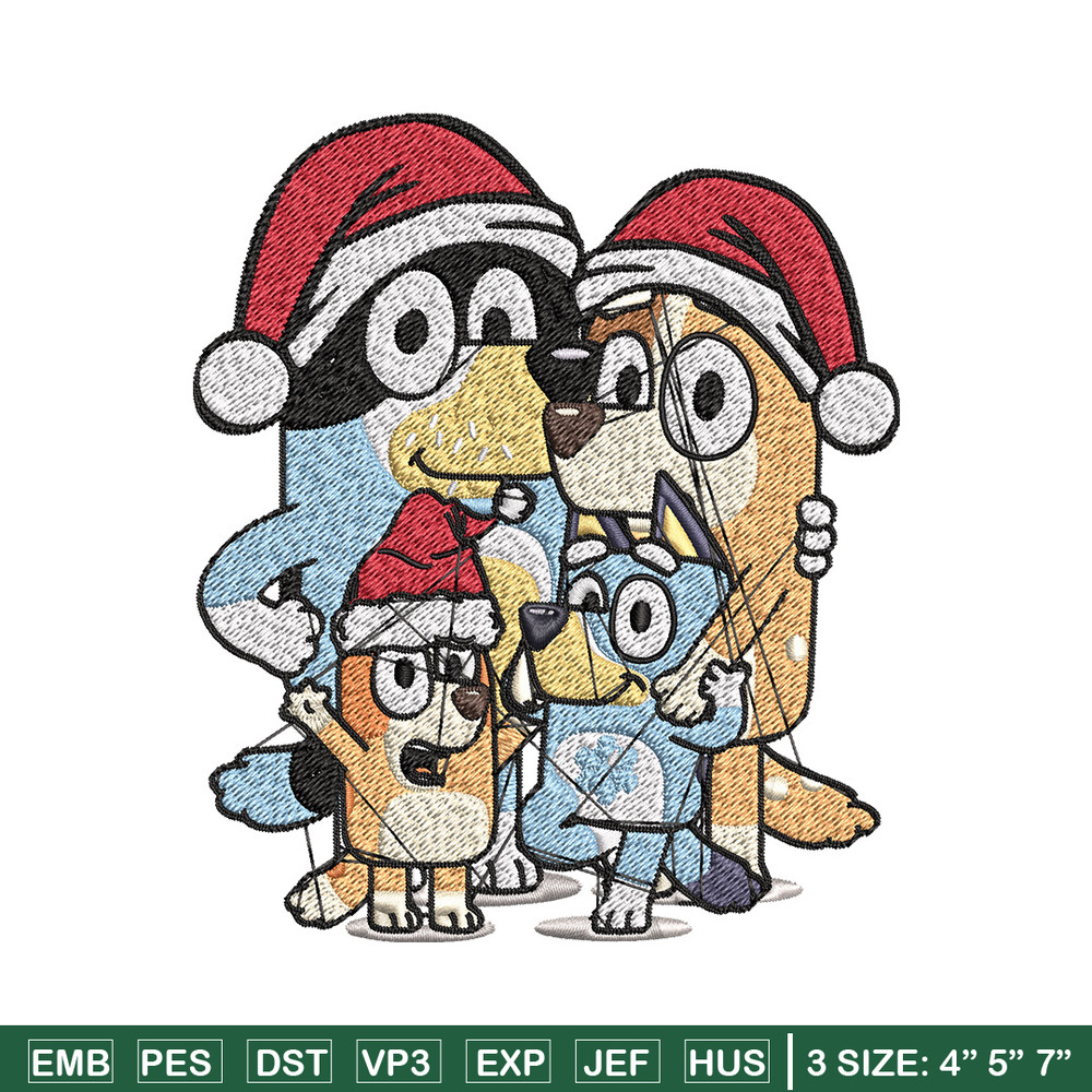 Bluey family chrismas Embroidery Design,Bluey Embroidery,Embroidery File, Brand Embroidery, Logo shirt, Digital download.jpg
