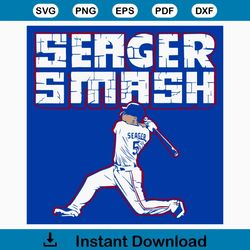 Vintage Corey Seager Smash SVG Graphic Design File