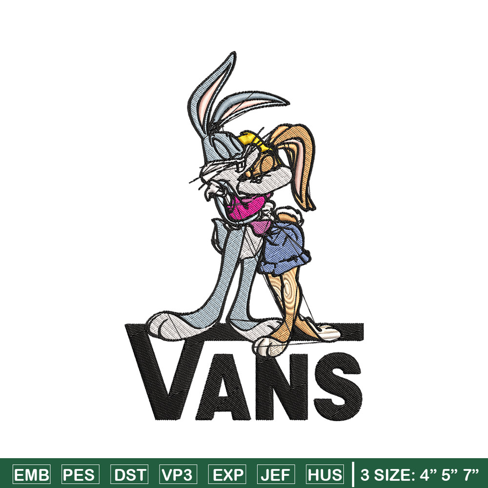 Bugs and Lola Bunny Vans Embroidery design, cartoon Embroidery, cartoon design, Embroidery File, Digital download..jpg