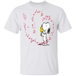 peanuts snoopy woodstock music is love t-shirt