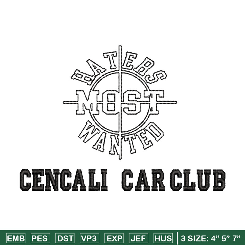 Cencali car club embroidery design, Cencali car club embroidery, logo design, embroidery file, Digital download..jpg