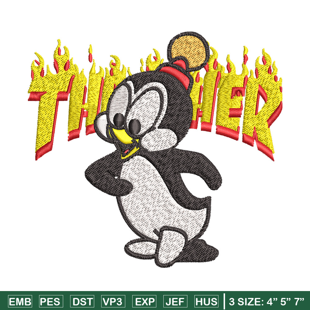 Chilly Willy Thrasher Embroidery design, Chilly Willy Embroidery, cartoon design, Embroidery File, Digital download..jpg
