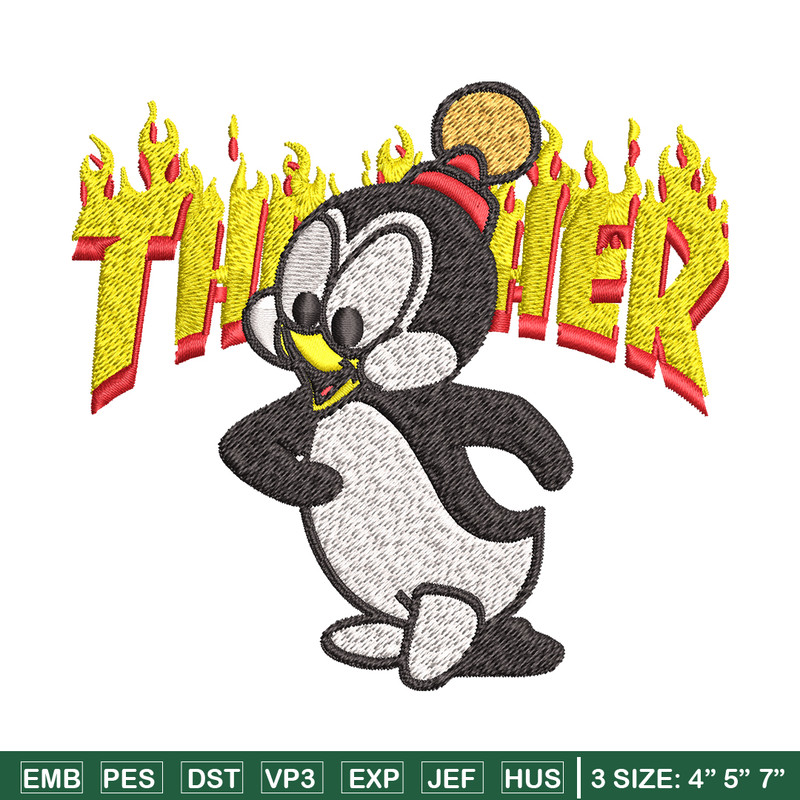 Chilly Willy Thrasher Embroidery design, Chilly Willy Embroidery, cartoon design, Embroidery File, Digital download..jpg
