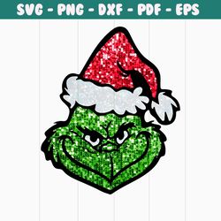 glitter grinch face christmas movie png sublimation file