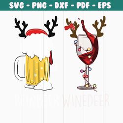 winedeer reinbeer couples christmas svg cutting file