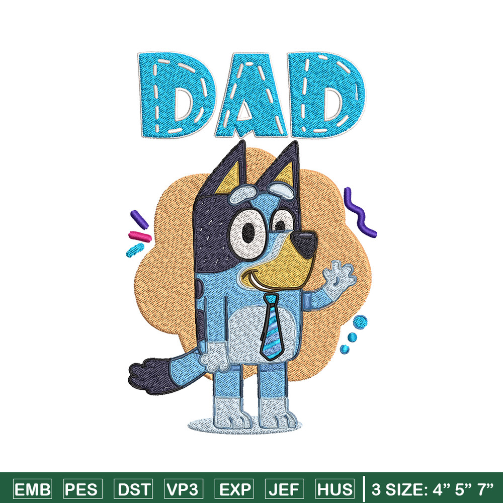 Dad Bluey Embroidery, Bluey Cartoon Embroidery, cartoon Embroidery, cartoon shirt, Embroidery File, Instant download..jpg