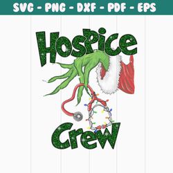 retro christmas hospice crew grinch hand png download