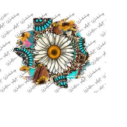 western cowhide daisy texas map png, texas map png, tx design, daisy texas png, western texas png, sublimation texas, digital download