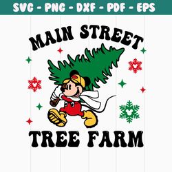 vintage mickey main street tree farm svg digital cricut file