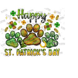 happy st. patrick's day paws png sublimation design,st. patrick's day png,st. patrick's day paws png,leopard paws png,paws,digital download