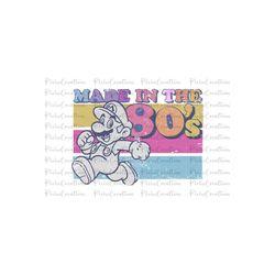 super mario 80s retro png, super mario clipart, printable mario png, digital mario, super mario design png, super mario png, digital file