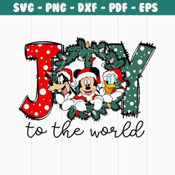 santa mickey joy to the world svg graphic design file