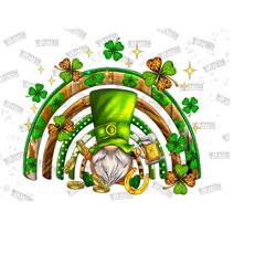 st. patrick's day gnome rainbow png sublimation design,st. patrick's day png,patricks day gnome,patricks gnomes,rainbow png,digital download