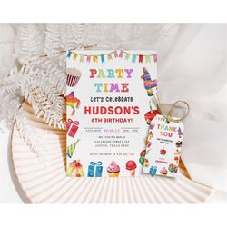 party birthday invitation pinata birthday invitation cake birthday invite birthday party invitation candy birthday invit