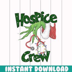 retro christmas hospice crew grinch hand png download