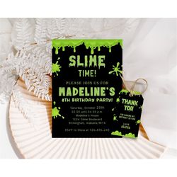 slime birthday invitation slime themed birthday invitation slime party birthday invitation green slime invitation instan