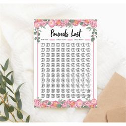 weight loss tracker 120 lbs / kg, weight loss journal printable, printable weight loss journal, pound lost printable, we