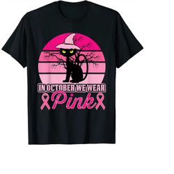 black cat pink ribbon breast cancer awareness in october we wear pink png