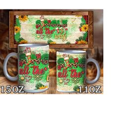 single all the way cute christmas coffee mug, christmas coffee cup, single all the way png, christmas png, digital download