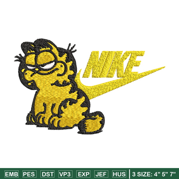Garfield Nike Embroidery design, cartoon Embroidery, Nike design, Embroidery file, cartoon shirt, Instant download..jpg