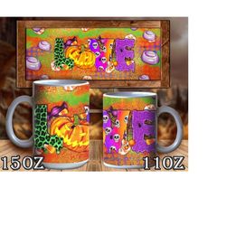 halloween love pumpkin mug png sublimation design, halloween png, halloween mug png, western halloween mug png, pumpkin mug png, digital png