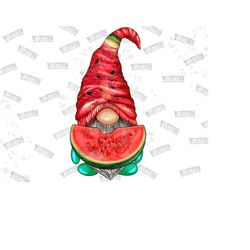 Gnome With Watermelon Png,Watermelon Gnome Png, Hand Drawn Watermelon Gnome Png, Gnome Design Png, Summer Png, Gnome Png