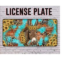 donkey sunflower license plate,western donkey license plate png,western license plate png,donkey sunflower png,donkey pn