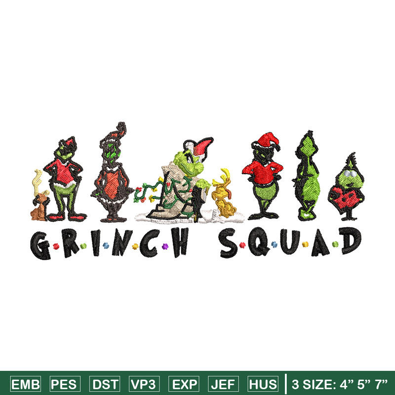 Grinch squad christmas Embroidery design, Grinch Christmas Embroidery, Grinch design, Embroidery File, Digital download.jpg