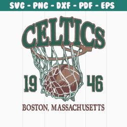 vintage boston celtics basketball 1946 svg cutting file