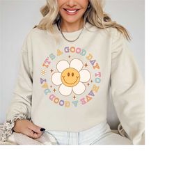 its a good day to have a good day hoodie- siesta beach- aesthetic, trendy sweatshirt, brown hoodie, green, oversized, vs