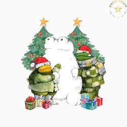 retro frog and toad christmas png sublimation download