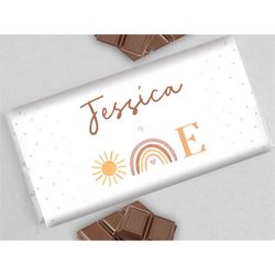 first trip around the sun chocolate label 1st candy bar wrapper first birthday cover girl favor 1.55 oz chocolate bar ed