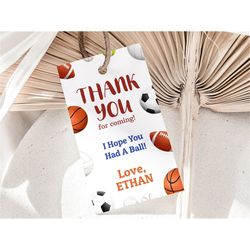 Sports Favor Tags Sports Thank You Tags Sports Birthday Party Tags Sports Gift Tags Sports Favour Labels EDITABLE Instan
