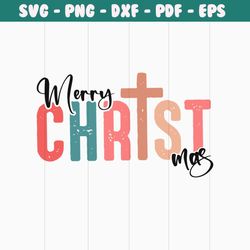 retro merry christmas christian svg cutting digital file