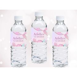 mermaid water bottle labels mermaid party water bottle wrapper mermaid birthday decor pink printable editable template i