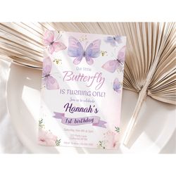 butterfly invitation butterfly birthday invitation butterfly theme invitation girl flower butterfly invite editable inst