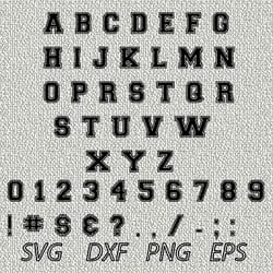 collegiate heavy font svg png jpeg dxf digital cut vector files for silhouette studio cricut design